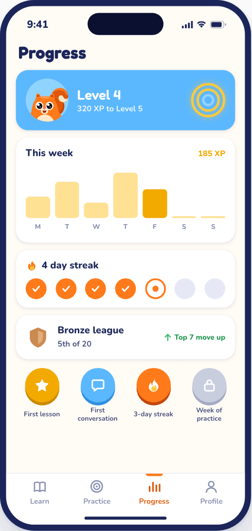 Concept screen: progress